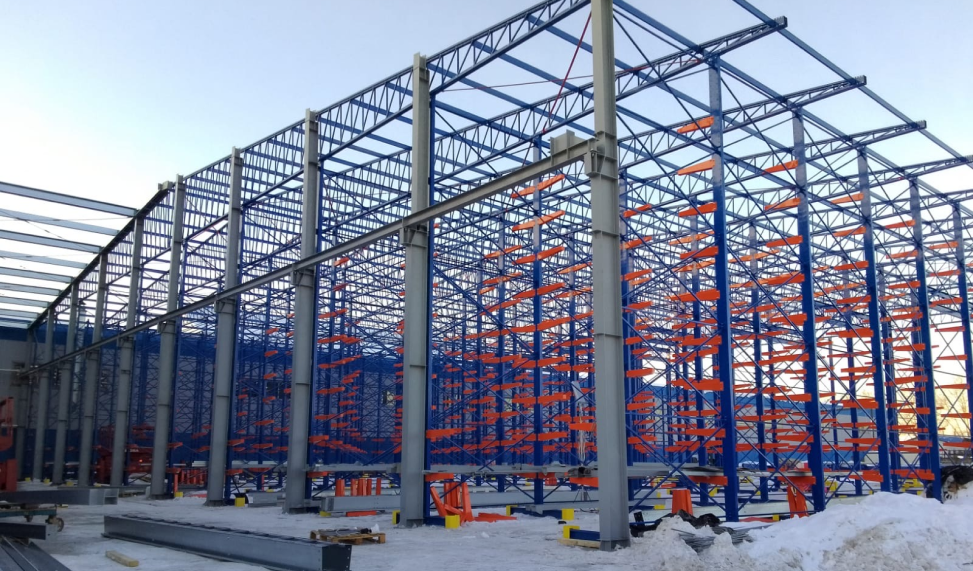 Строительство самонесущего склада консольного типа