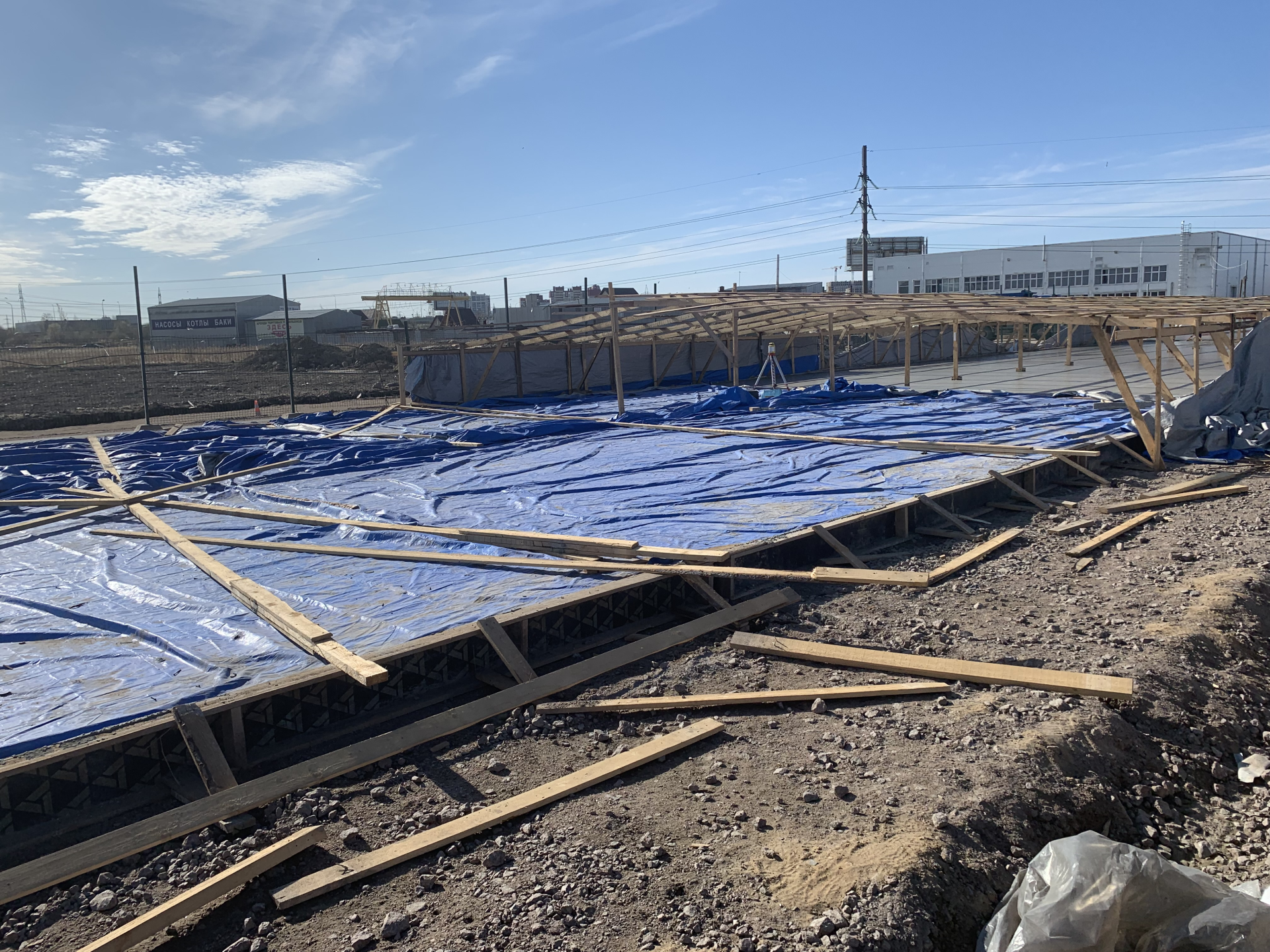 Фундаментная плита для самонесущего склада