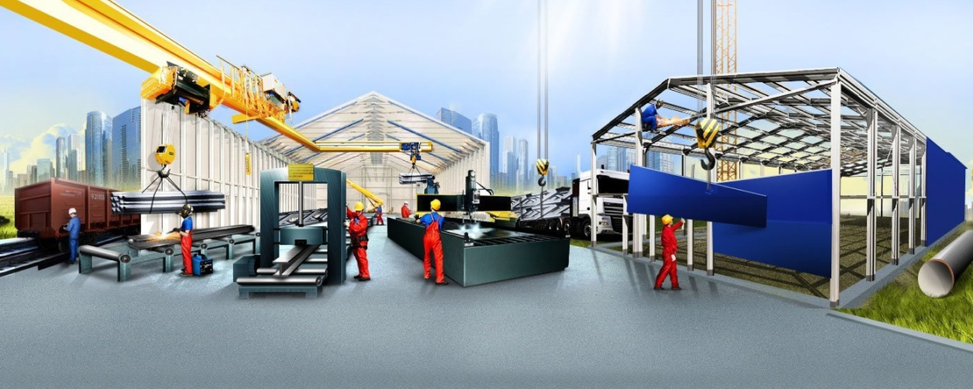 Мы оказываем полный комплекс услуг для наших Заказчиков: Проектирование, производство, логистика, строительство, устройство коммуникаций, ввод в эксплуатацию.